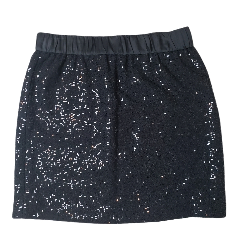 LOFT Ann Taylor Sequin Black Pencil Skirt size S